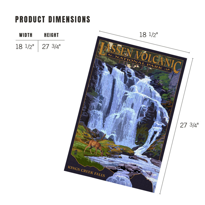 Lassen Volcanic National Park, California, Kings Creek Falls, Jigsaw Puzzle Puzzle Lantern Press 