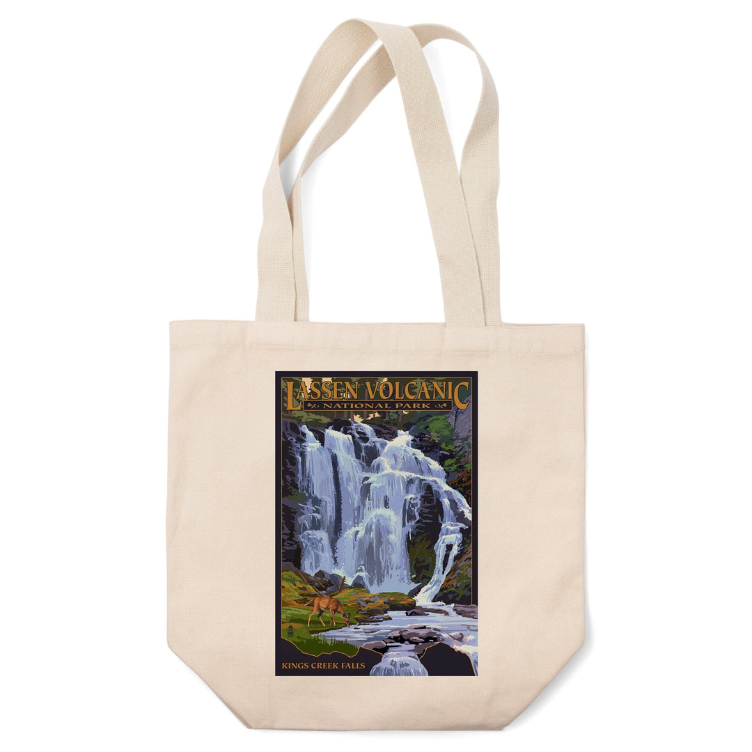Lassen Volcanic National Park, California, Kings Creek Falls, Lantern Press Artwork, Tote Bag Totes Lantern Press 