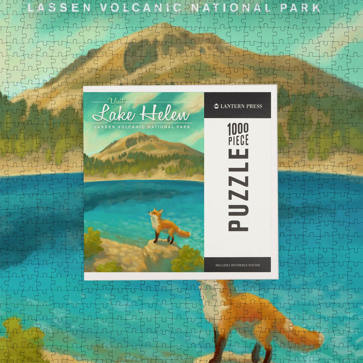 Lassen Volcanic National Park, California, Lake Helen, Oil Painting, Jigsaw Puzzle Puzzle Lantern Press 