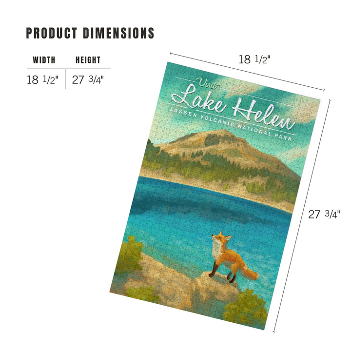 Lassen Volcanic National Park, California, Lake Helen, Oil Painting, Jigsaw Puzzle Puzzle Lantern Press 