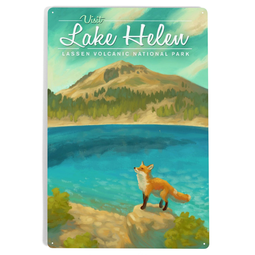 Lassen Volcanic National Park, California, Lake Helen, Oil Painting, Metal Signs Metal Lantern Press 