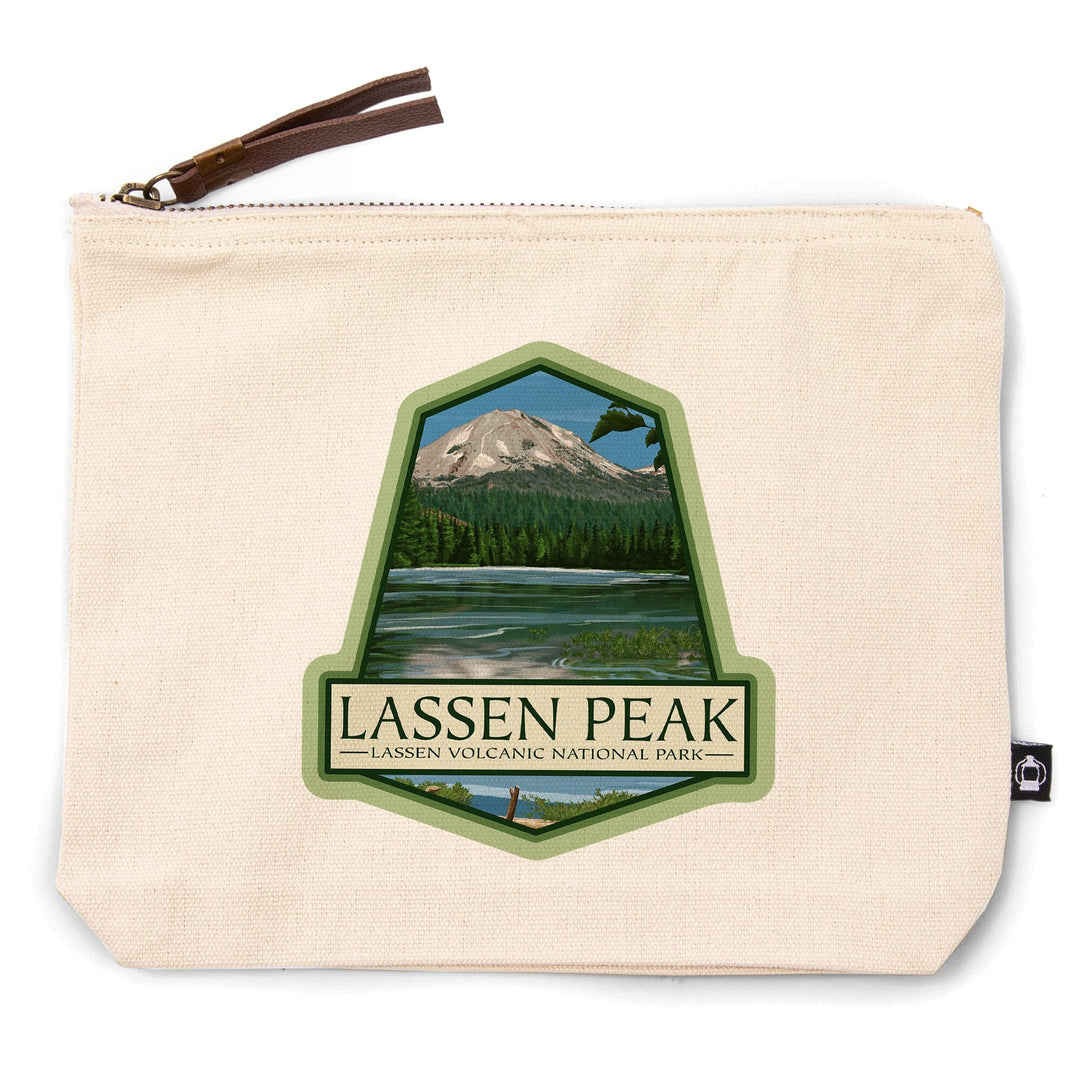 Lassen Volcanic National Park, California, Lassen Peak,, Organic Cotton Zipper Pouch, Go Bag Go Bag Lantern Press 