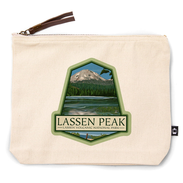 Lassen Volcanic National Park, California, Lassen Peak,, Organic Cotton Zipper Pouch, Go Bag Go Bag Lantern Press 