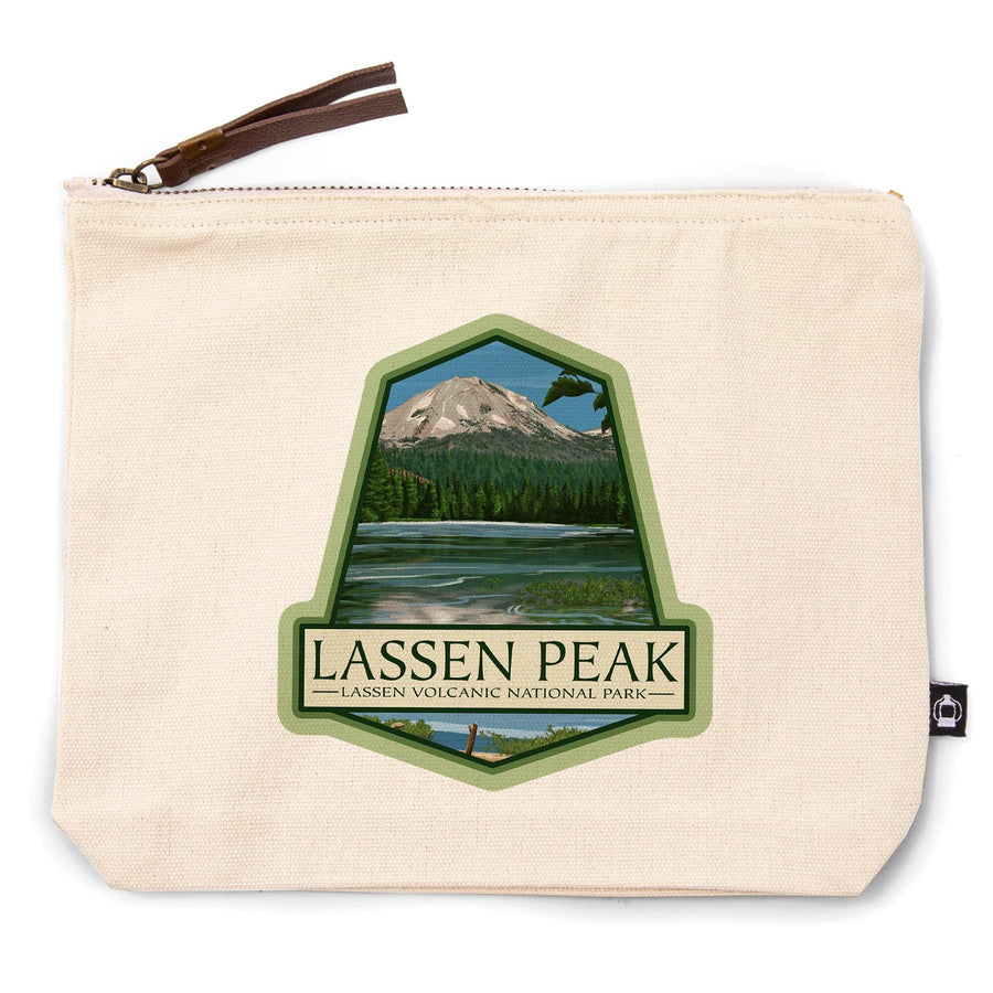 Lassen Volcanic National Park, California, Lassen Peak,, Organic Cotton Zipper Pouch, Go Bag Go Bag Lantern Press 