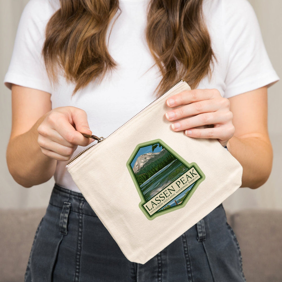 Lassen Volcanic National Park, California, Lassen Peak,, Organic Cotton Zipper Pouch, Go Bag Go Bag Lantern Press 