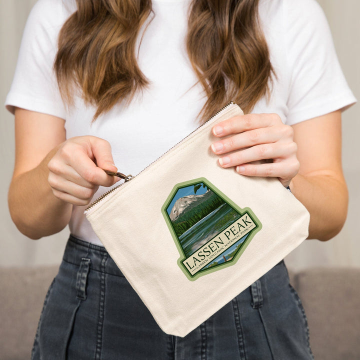 Lassen Volcanic National Park, California, Lassen Peak,, Organic Cotton Zipper Pouch, Go Bag Go Bag Lantern Press 
