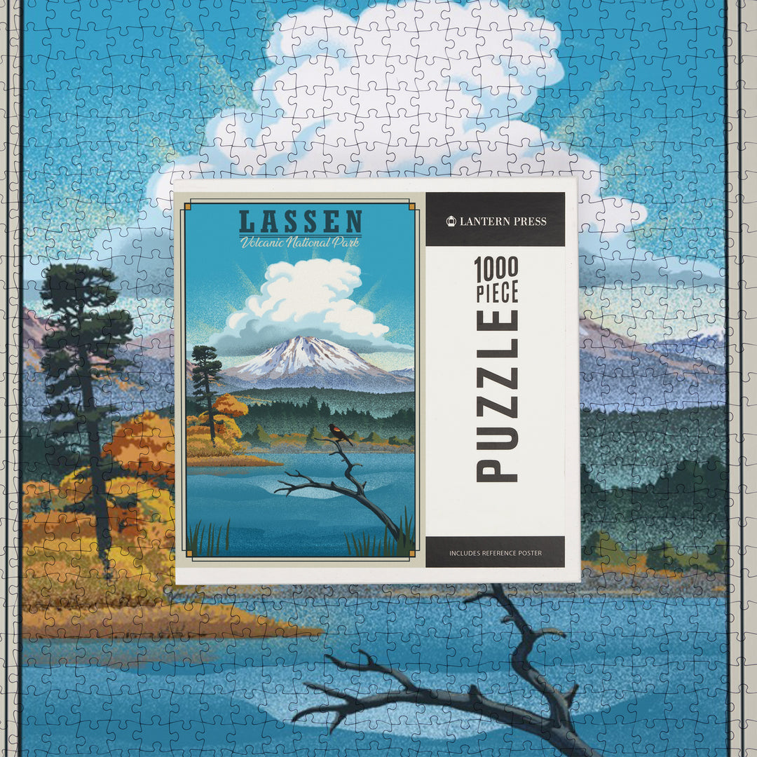 Lassen Volcanic National Park, California, Lithograph National Park Series, Jigsaw Puzzle Puzzle Lantern Press 