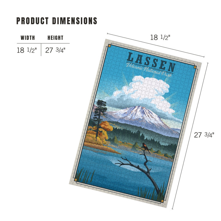 Lassen Volcanic National Park, California, Lithograph National Park Series, Jigsaw Puzzle Puzzle Lantern Press 