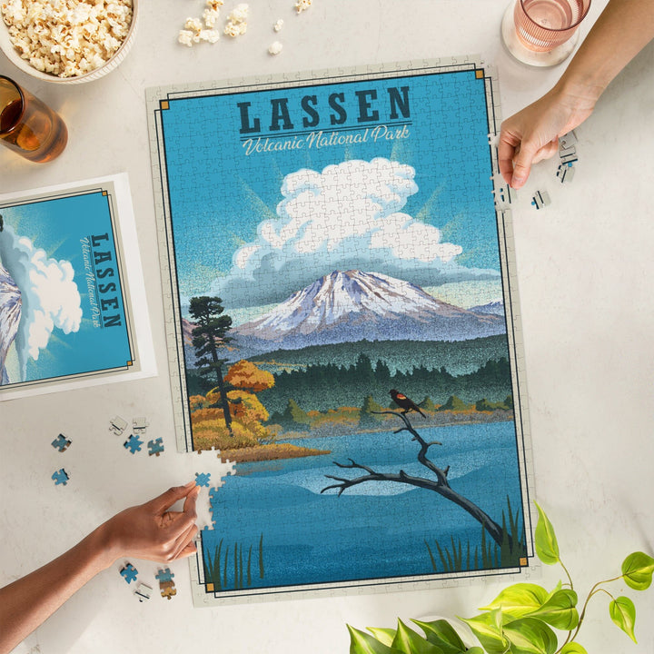 Lassen Volcanic National Park, California, Lithograph National Park Series, Jigsaw Puzzle Puzzle Lantern Press 