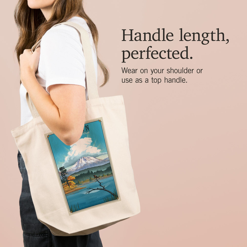 Lassen Volcanic National Park, California, Lithograph National Park Series, Tote Bag Totes Lantern Press 