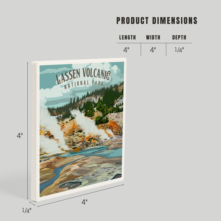 Lassen Volcanic National Park, California, Painterly National Park Series, Coasters Coasters Lantern Press 