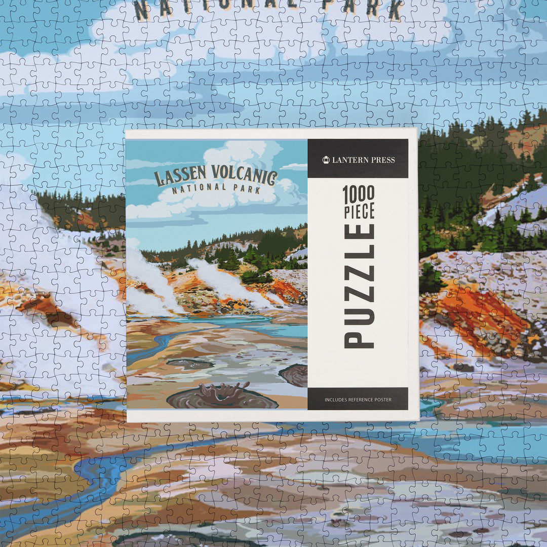 Lassen Volcanic National Park, California, Painterly National Park Series, Jigsaw Puzzle Puzzle Lantern Press 