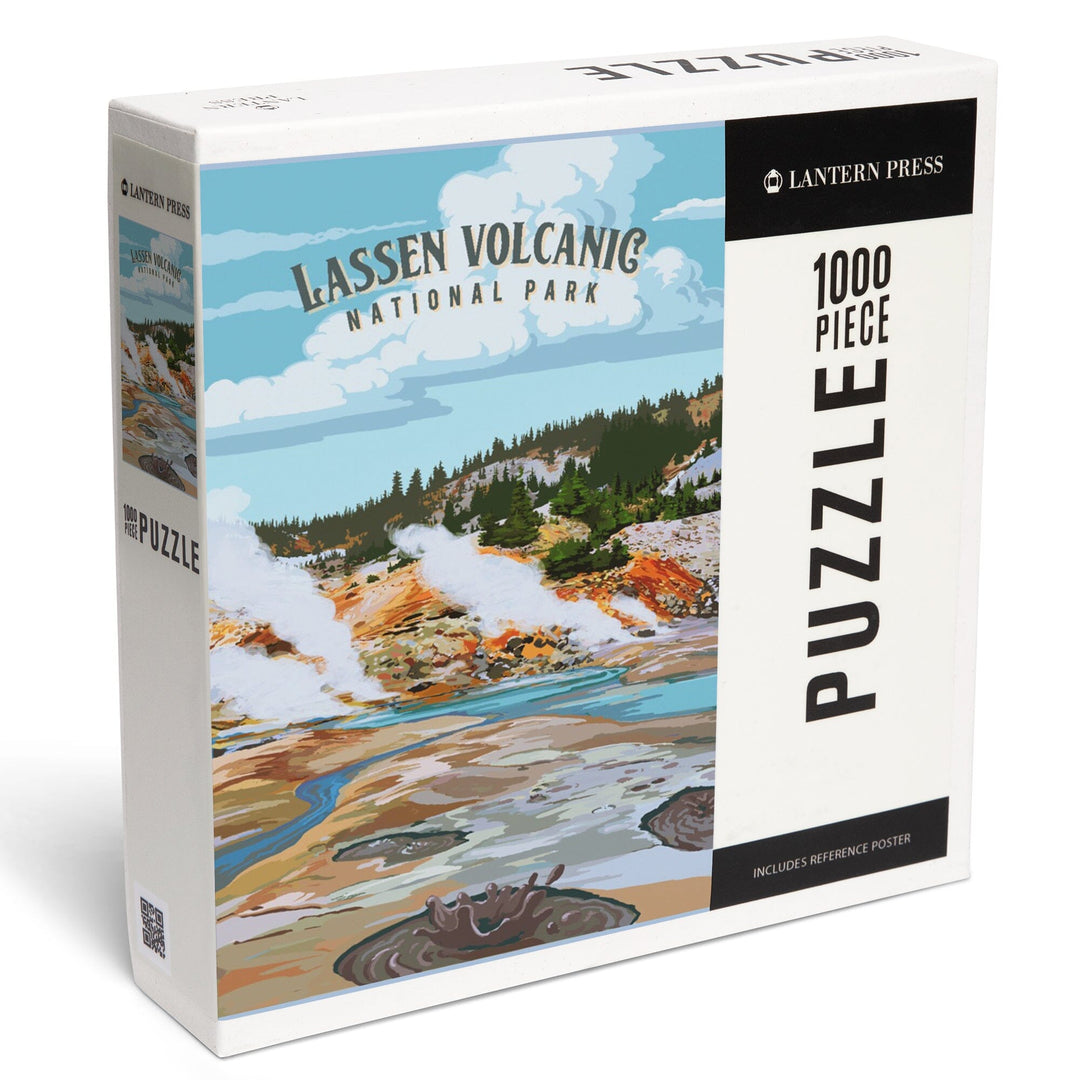 Lassen Volcanic National Park, California, Painterly National Park Series, Jigsaw Puzzle - Lantern Press