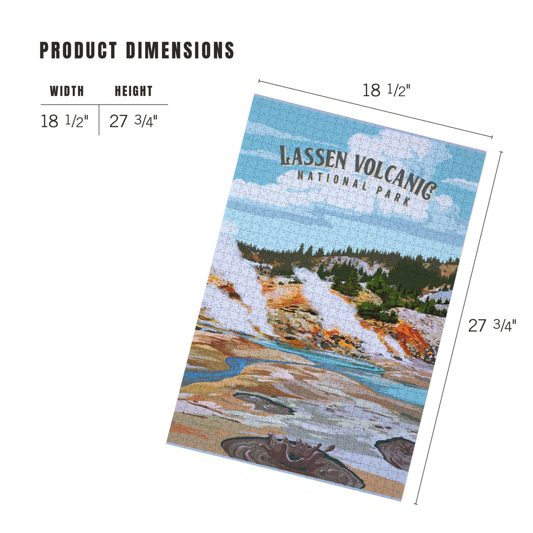 Lassen Volcanic National Park, California, Painterly National Park Series, Jigsaw Puzzle Puzzle Lantern Press 