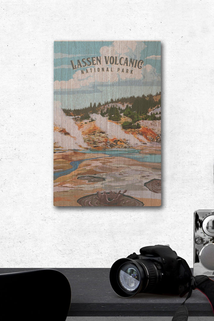 Lassen Volcanic National Park, California, Painterly National Park Series, Wood Signs and Postcards - Lantern Press