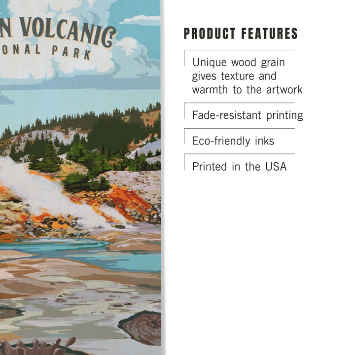 Lassen Volcanic National Park, California, Painterly National Park Series, Wood Signs and Postcards - Lantern Press