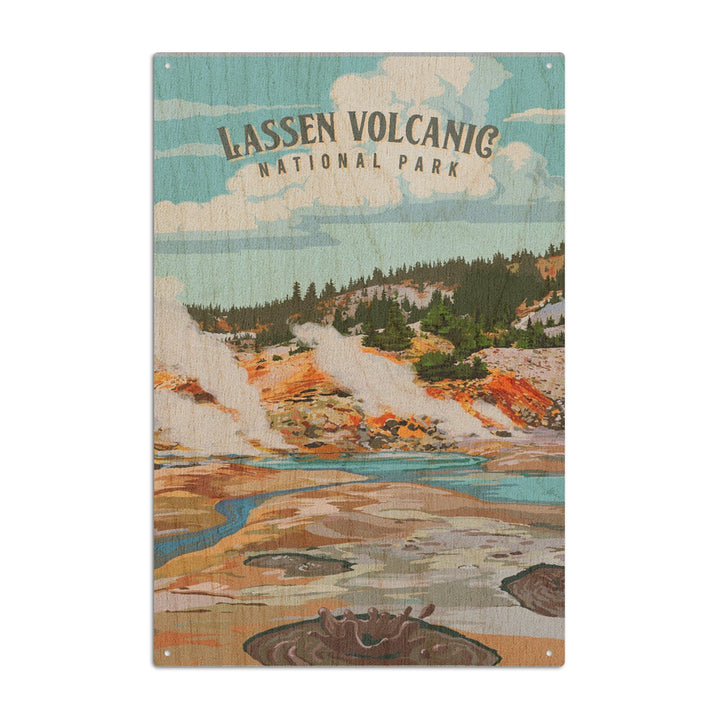 Lassen Volcanic National Park, California, Painterly National Park Series, Wood Signs and Postcards - Lantern Press