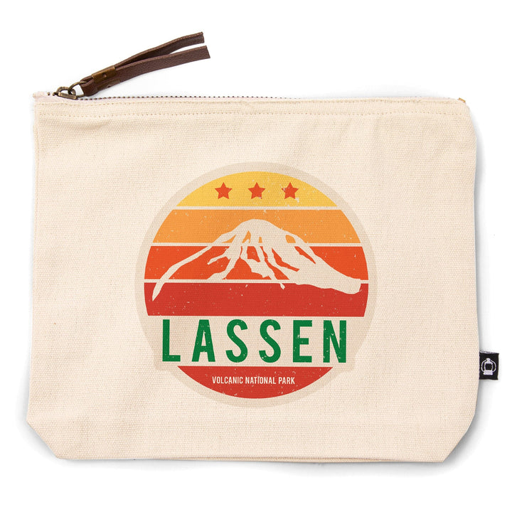 Lassen Volcanic National Park, California, Sun and Mountain,, Organic Cotton Zipper Pouch, Go Bag Go Bag Lantern Press 