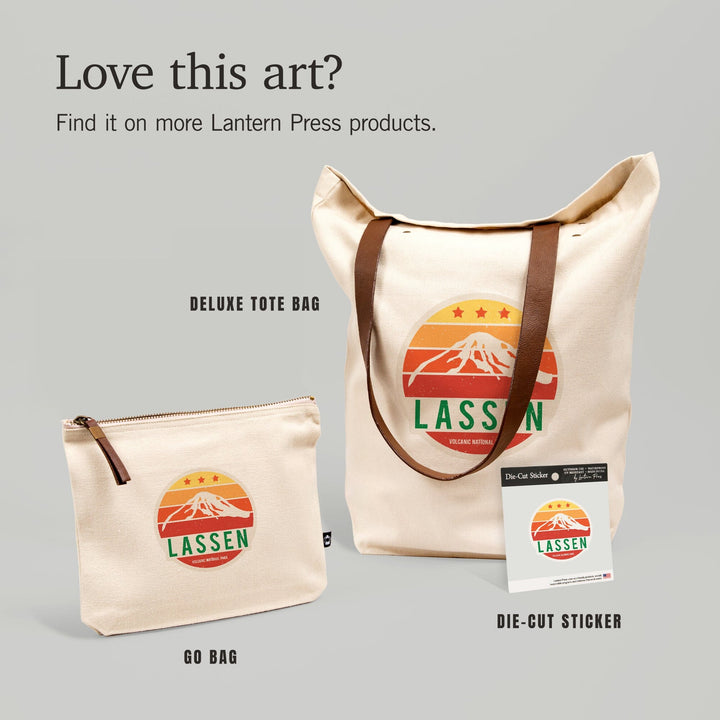 Lassen Volcanic National Park, California, Sun and Mountain,, Organic Cotton Zipper Pouch, Go Bag Go Bag Lantern Press 