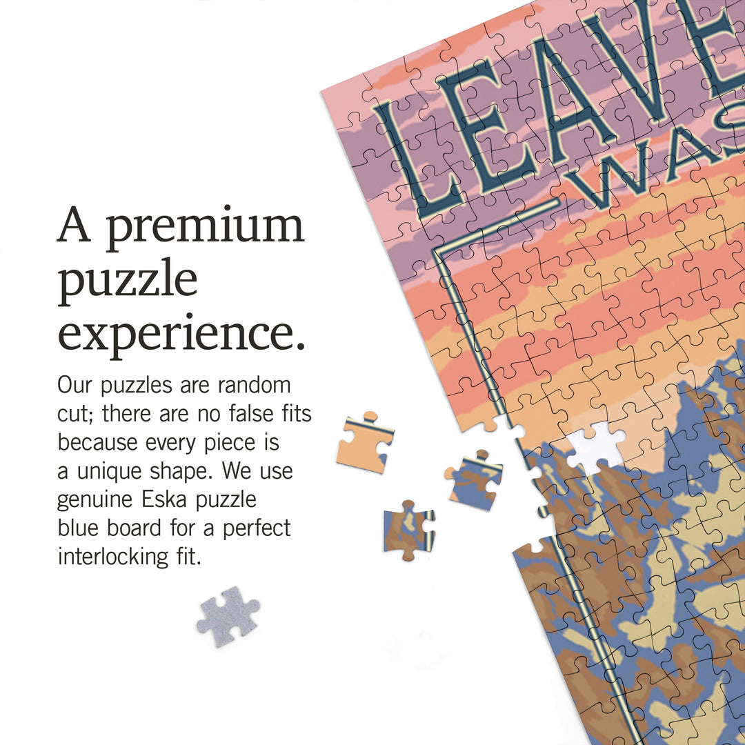 Leavenworth, Washington, Bear and Spring Flowers, Jigsaw Puzzle Puzzle Lantern Press 
