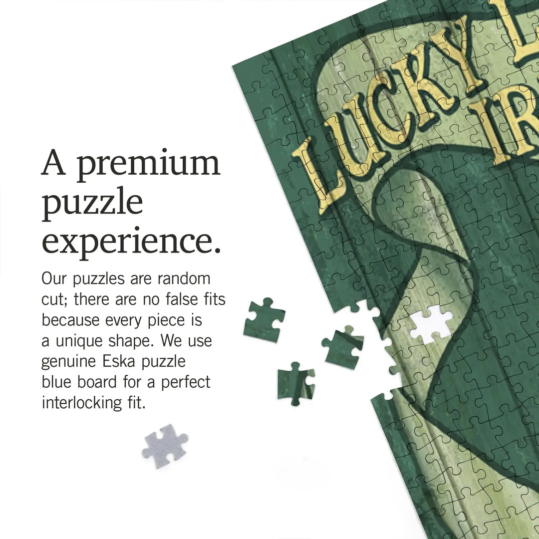 Leprechaun Irish Pub, Vintage Sign, Jigsaw Puzzle Puzzle Lantern Press 