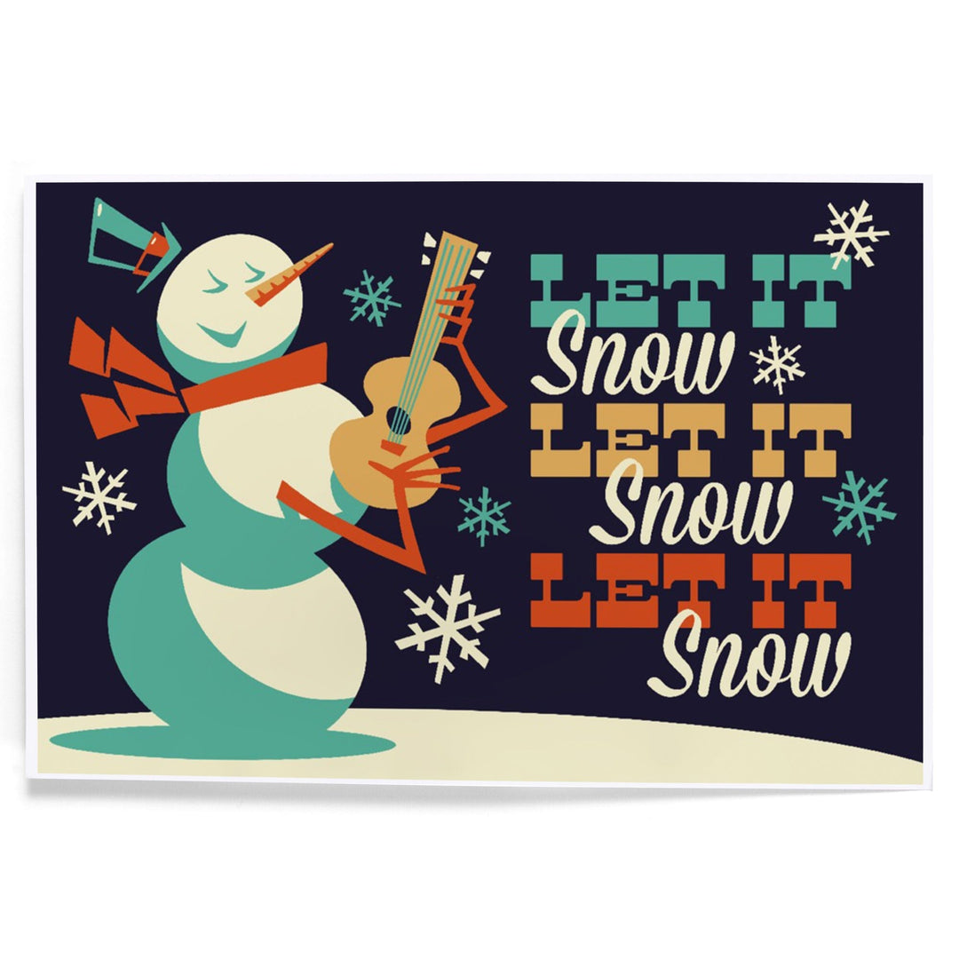 Let it Snow Snowman, Retro Christmas, Art & Giclee Prints Art Lantern Press 