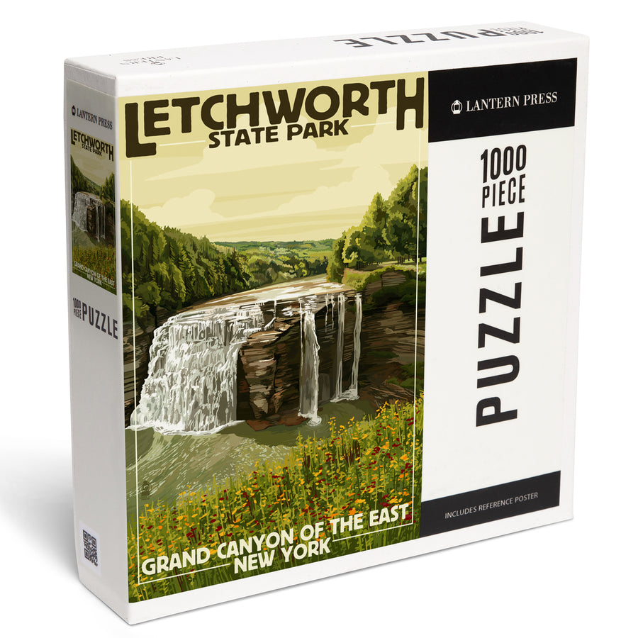 Letchworth State Park, New York, Middle Falls, Grand Canyon of the East, Jigsaw Puzzle Puzzle Lantern Press 