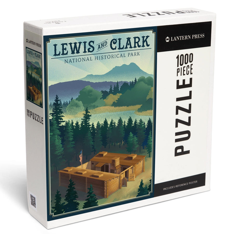 Lewis and Clark National Historical Park, Oregon, Lithograph, Jigsaw Puzzle Puzzle Lantern Press 