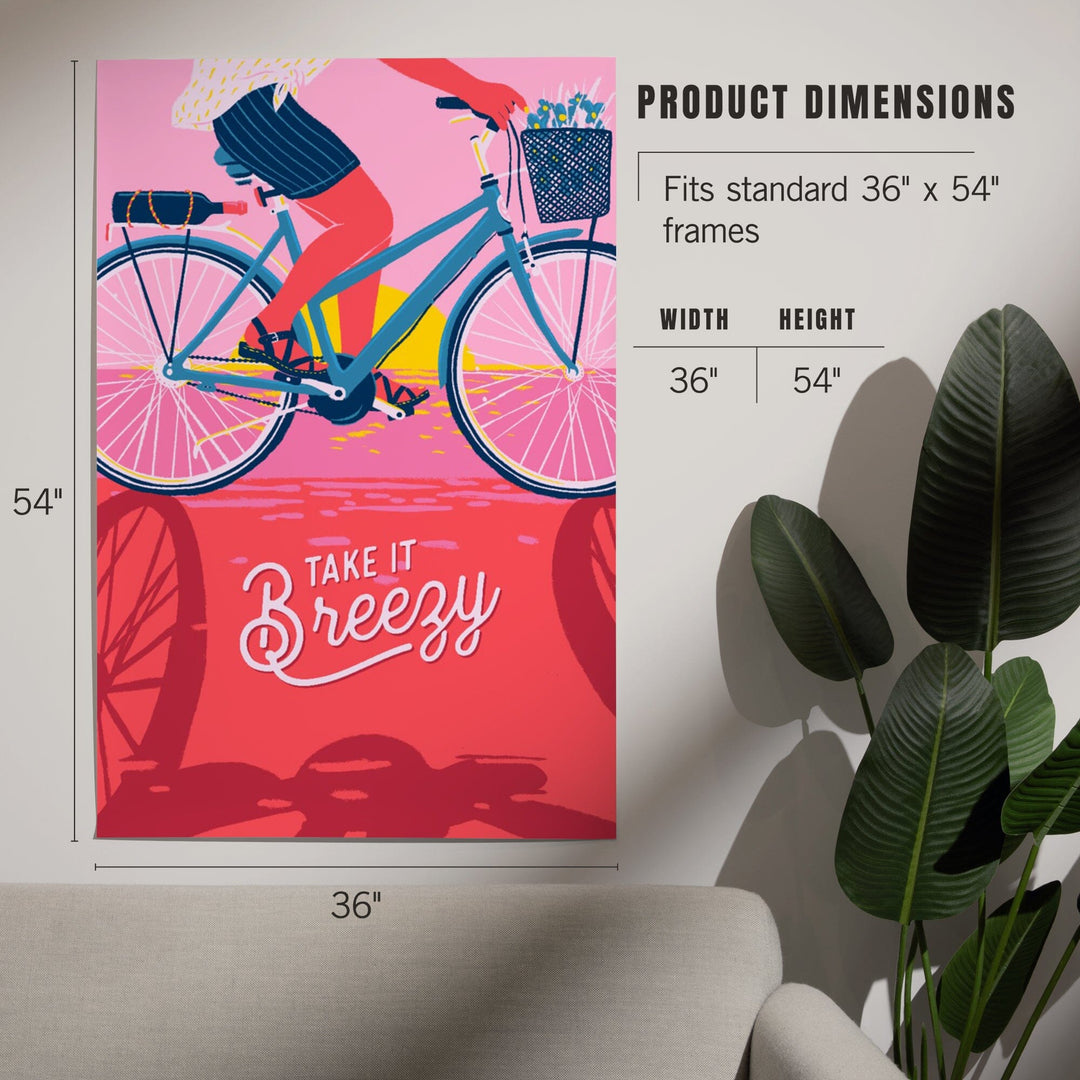 Life's A Ride Collection, Bicycling on the Beach, Take it Breezy, Art & Giclee Prints Art Lantern Press 