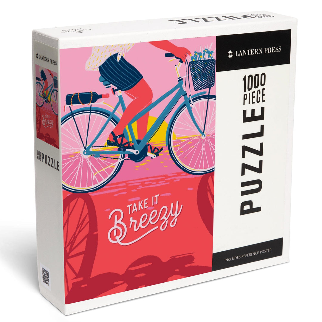 Life's A Ride Collection, Bicycling on the Beach, Take it Breezy, Jigsaw Puzzle Puzzle Lantern Press 