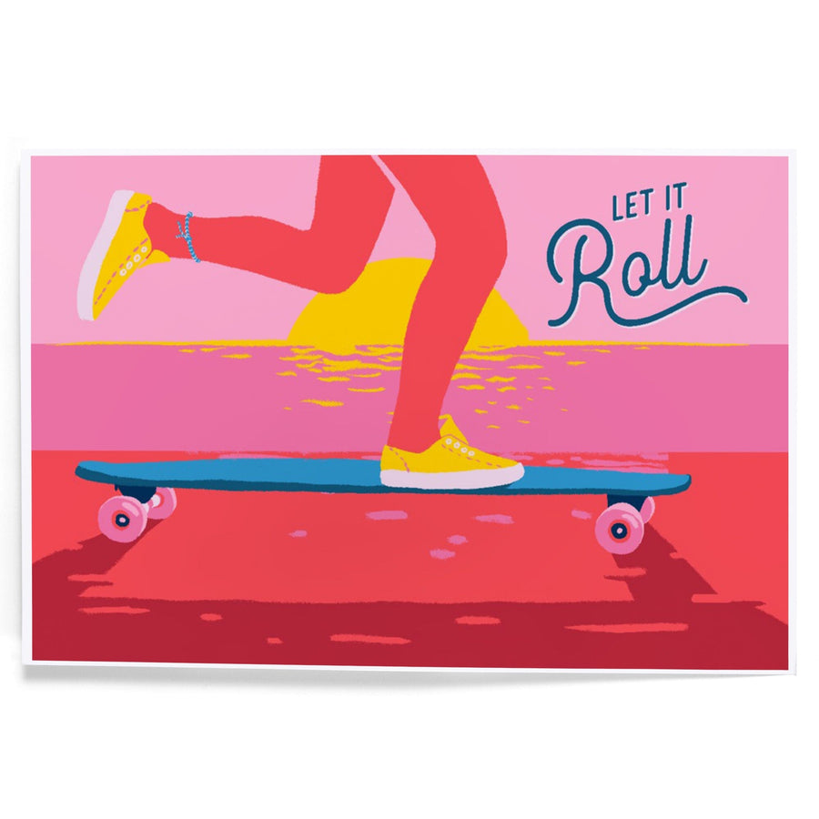 Life's A Ride Collection, Skateboarding, Let it Roll, Art & Giclee Prints Art Lantern Press 