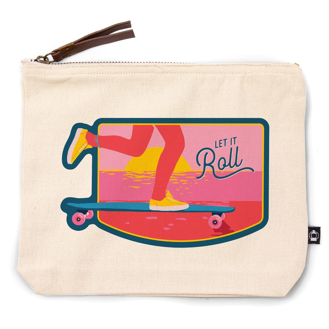 Life's a Ride Collection, Skateboarding, Let it Roll, Contour, Accessory Go Bag - Lantern Press