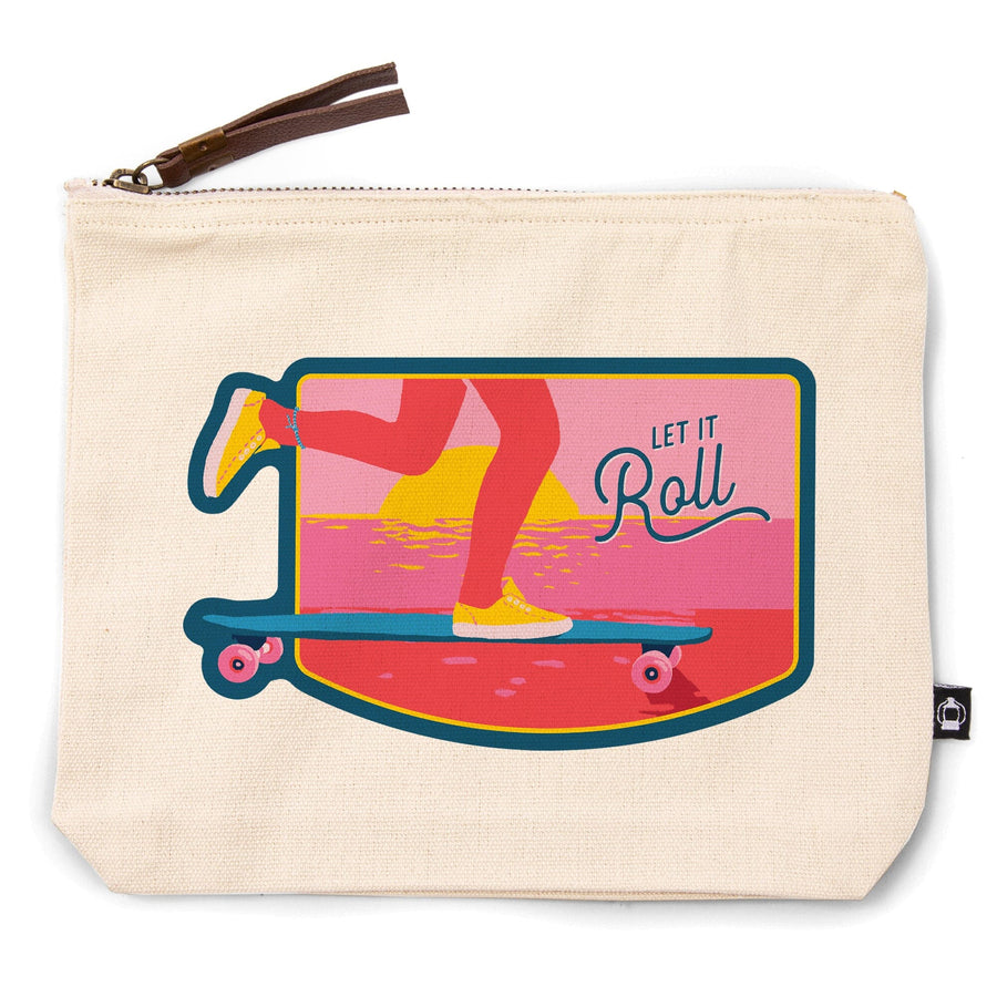 Life's a Ride Collection, Skateboarding, Let it Roll, Contour, Accessory Go Bag Totes Lantern Press 