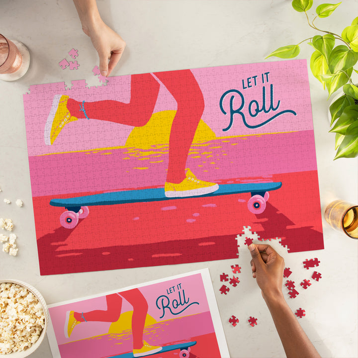 Life's A Ride Collection, Skateboarding, Let it Roll, Jigsaw Puzzle Puzzle Lantern Press 