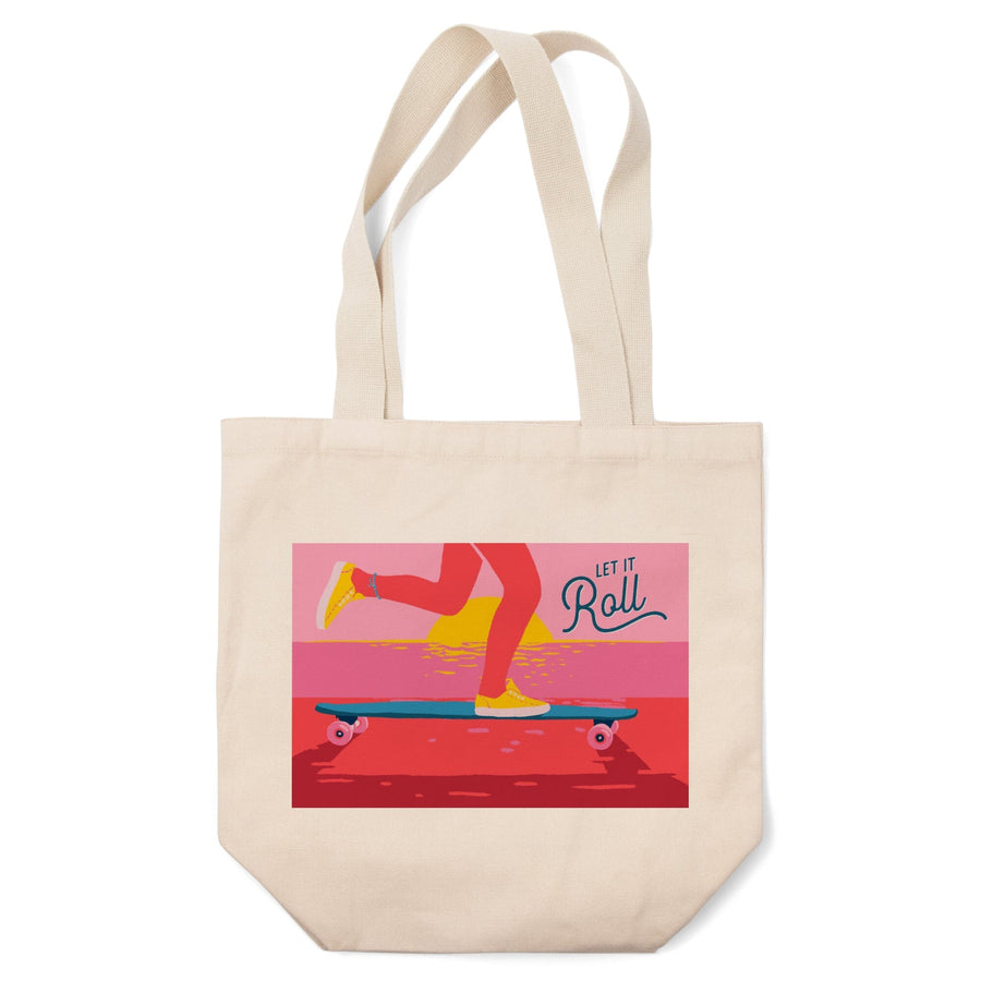 Life's A Ride Collection, Skateboarding, Let it Roll, Tote Bag Totes Lantern Press 