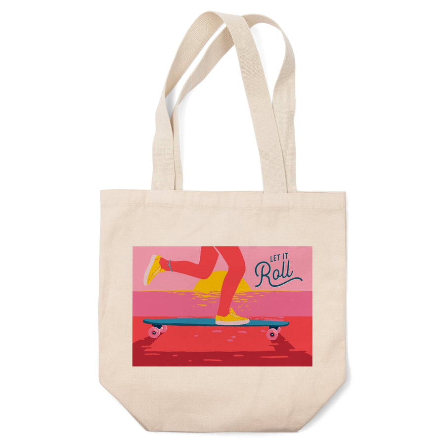 Life's A Ride Collection, Skateboarding, Let it Roll, Tote Bag - Lantern Press