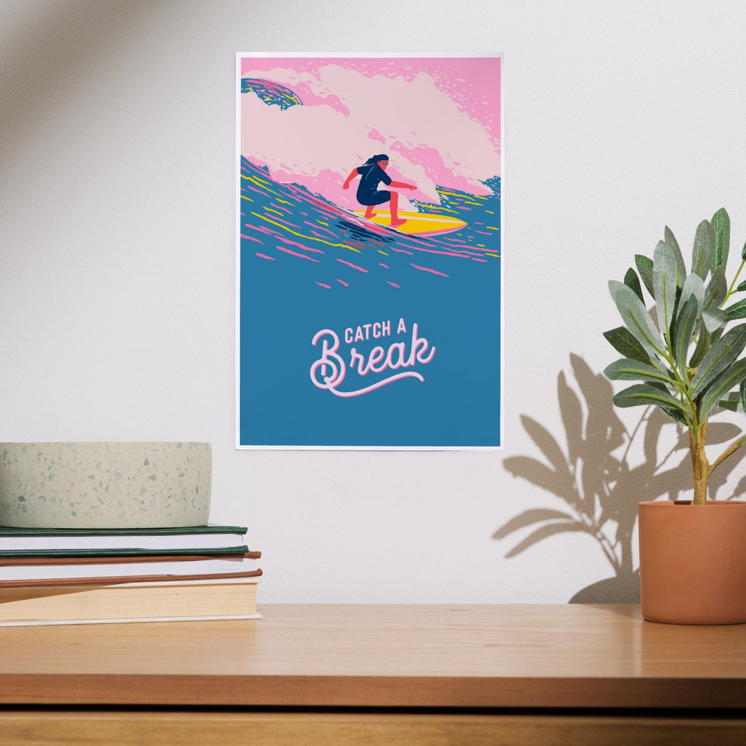 Life's A Ride Collection, Surfing, Catch a Break, Art & Giclee Prints Art Lantern Press 