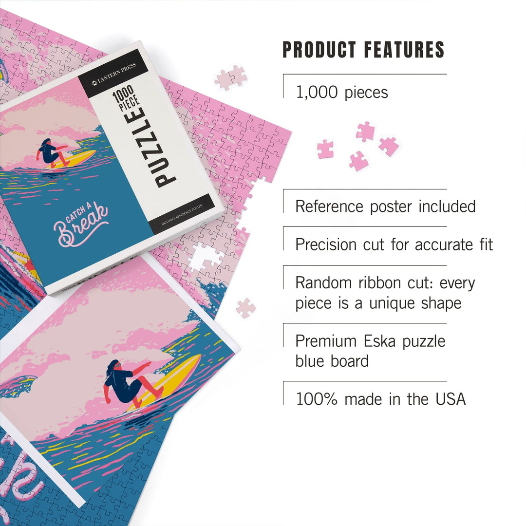 Life's A Ride Collection, Surfing, Catch a Break, Jigsaw Puzzle Puzzle Lantern Press 