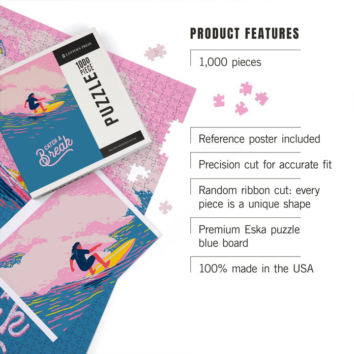 Life's A Ride Collection, Surfing, Catch a Break, Jigsaw Puzzle Puzzle Lantern Press 