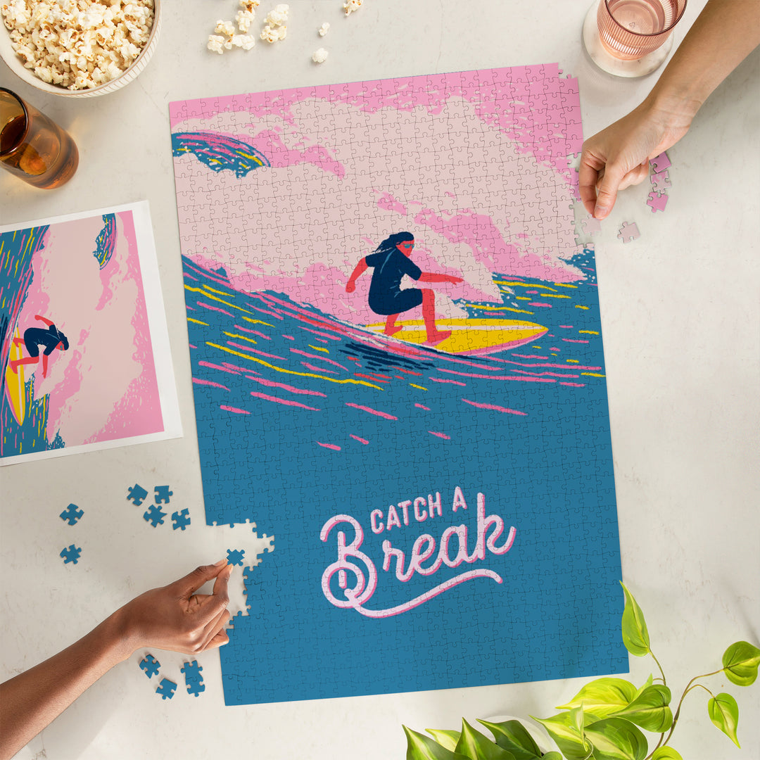 Life's A Ride Collection, Surfing, Catch a Break, Jigsaw Puzzle Puzzle Lantern Press 