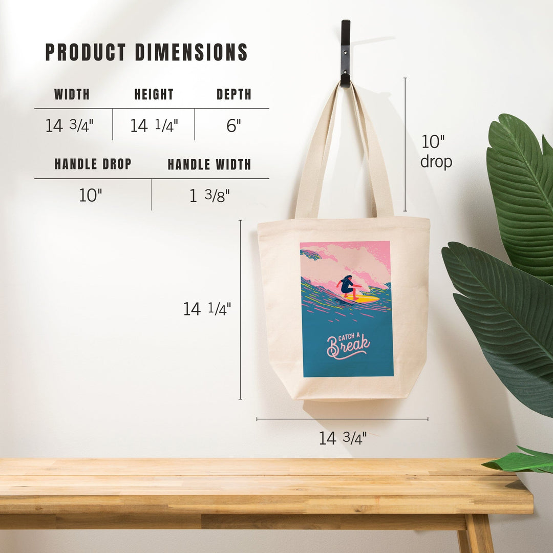 Life's A Ride Collection, Surfing, Catch a Break, Tote Bag Totes Lantern Press 