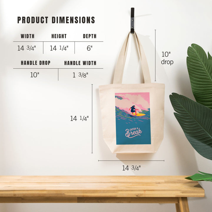 Life's A Ride Collection, Surfing, Catch a Break, Tote Bag Totes Lantern Press 