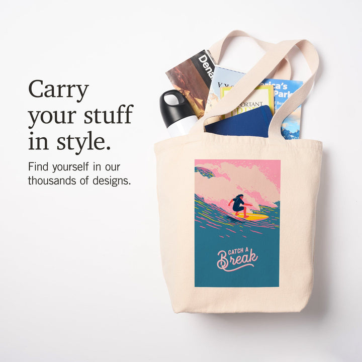 Life's A Ride Collection, Surfing, Catch a Break, Tote Bag Totes Lantern Press 