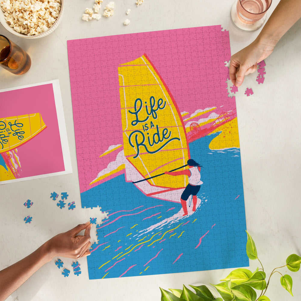 Life's A Ride Collection, Windsurfing, Life is a Ride, Jigsaw Puzzle Puzzle Lantern Press 