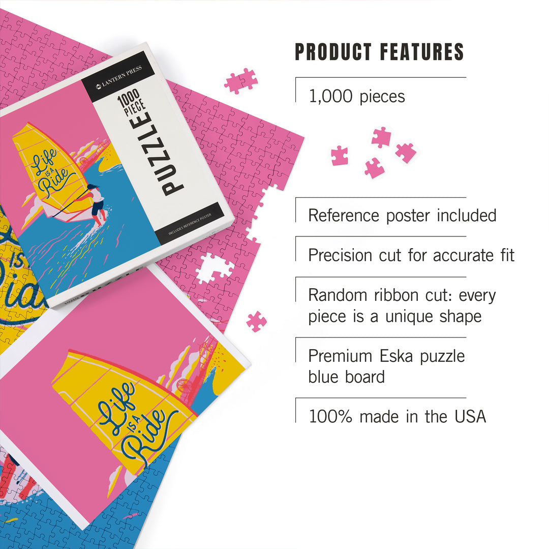 Life's A Ride Collection, Windsurfing, Life is a Ride, Jigsaw Puzzle Puzzle Lantern Press 