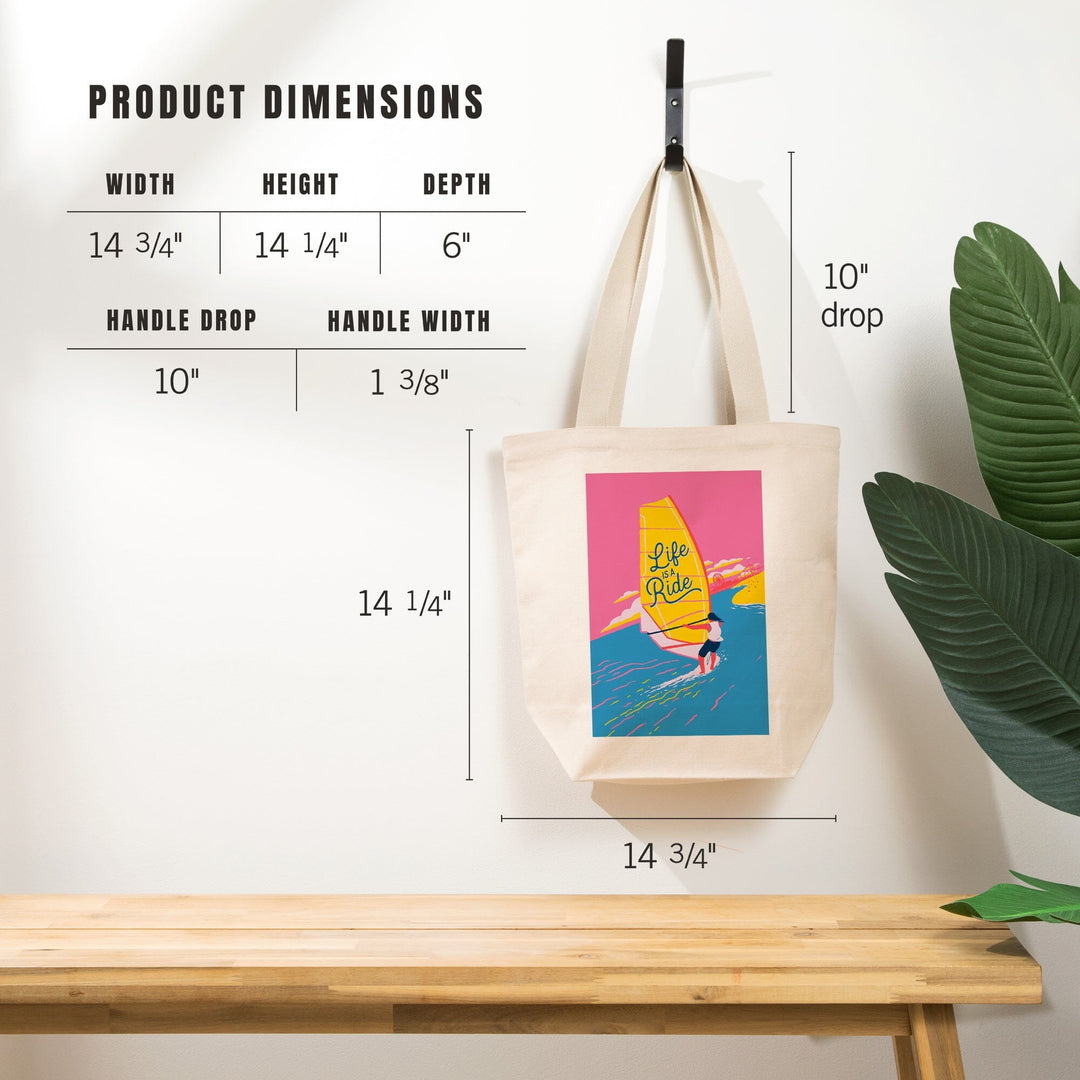 Life's A Ride Collection, Windsurfing, Life is a Ride, Tote Bag - Lantern Press