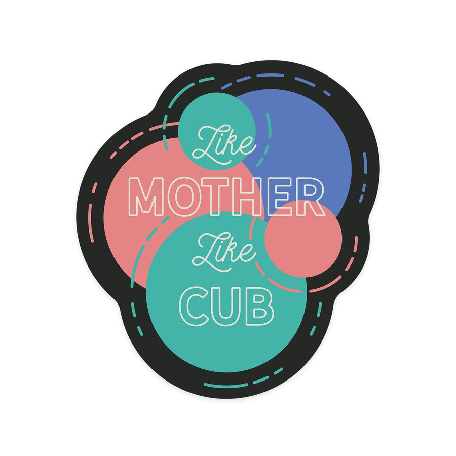 Like Mother Like Cub, Animal Families Collection, Contour, Lantern Press Artwork, Vinyl Sticker Sticker Lantern Press 