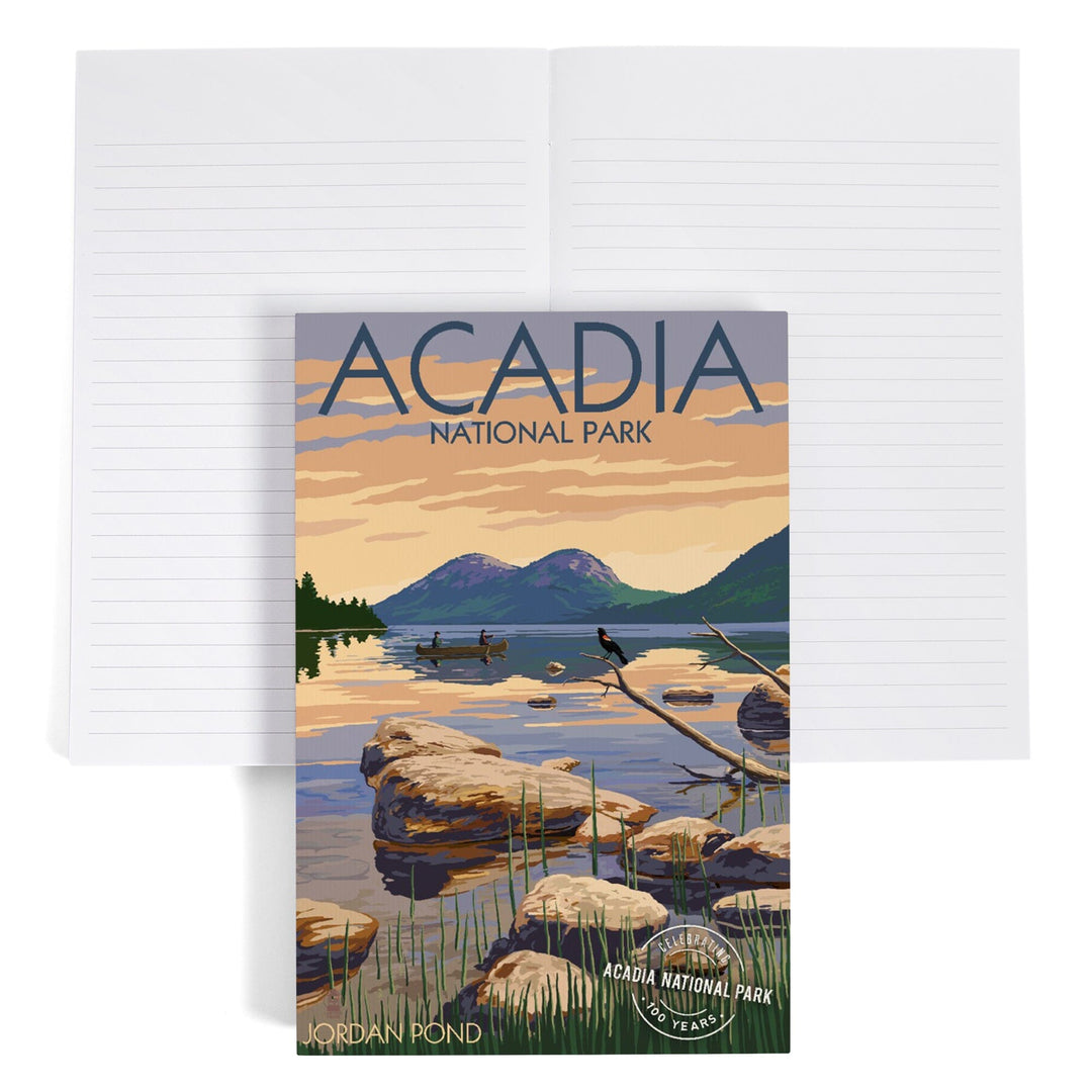 Lined 6x9 Journal, Acadia National Park, Maine, Celebrating 100 Years, Jordan Pond, Lay Flat, 193 Pages, FSC paper Home Lantern Press 