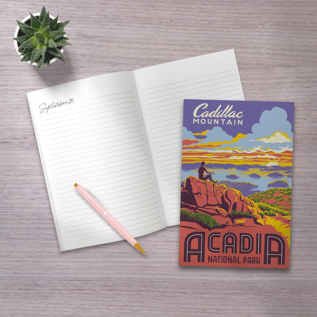 Lined 6x9 Journal, Acadia National Park, Maine, Explorer Series, Cadillac Mountain, Lay Flat, 193 Pages, FSC paper Home Lantern Press 