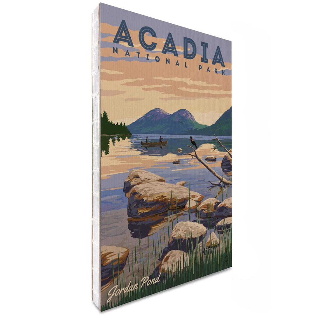 Lined 6x9 Journal, Acadia National Park, Maine, Jordan Pond Illustration, Lay Flat, 193 Pages, FSC paper Home Lantern Press 